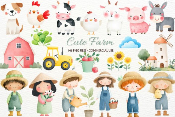 Download Rustic Farm Animals Nursery Clipart PNG - Nursery clipart Collection