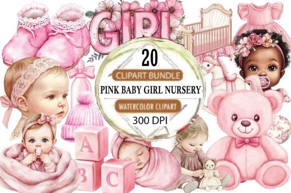 Download Pink Baby Girl Nursery Clipart - Nursery clipart Collection