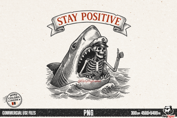Download Stay Positive Funny Shark Skeleton Meme - Funny Collection