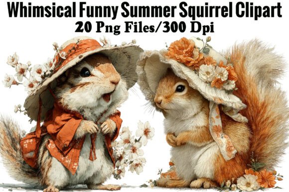 Download Whimsical Funny Summer Squirrel Clipart - Funny Collection