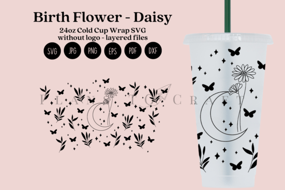 Download Daisy Birth Flower 24oz Cold Cup Tumbler - Old Collection