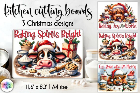 Download Funny Cow Christmas Cutting Board Print - Funny Collection