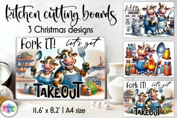 Download Funny Cow Christmas Cutting Board Print - Funny Collection