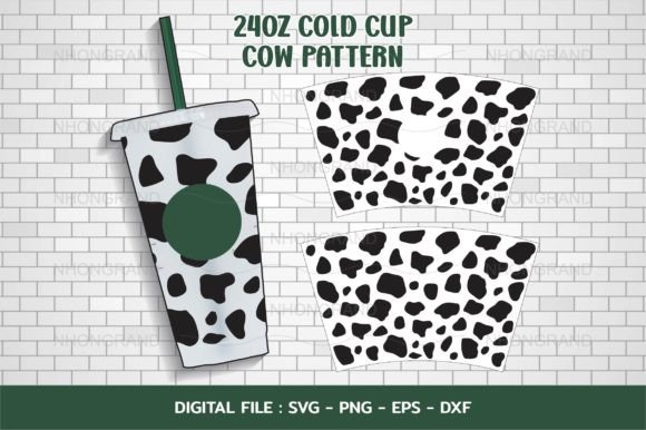 Download Cow Pattern Dairy Svg Svg, 24oz Cold Cup - Old Collection