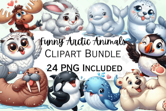 Download Funny Cartoon Arctic Animals Clipart - Funny Collection