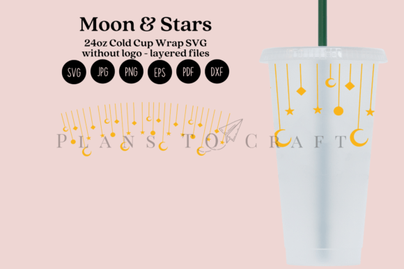 Download Moon &amp; Stars 24oz Cold Cup Tumbler Wrap - Old Collection