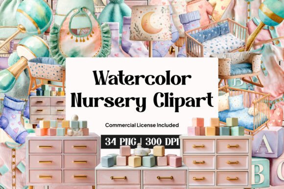 Download Watercolor Nursery Clipart - Nursery clipart Collection