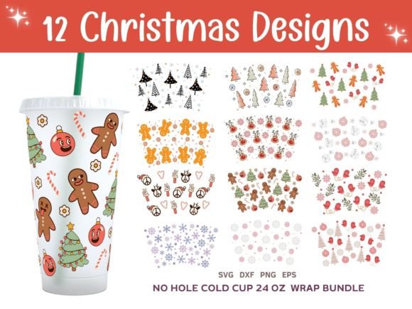 Download Christmas Cold Cup 24oz Designs SVG - Old Collection