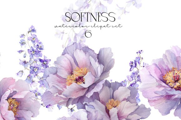 Download Softness Peony Flower Clipart Set - Softness Collection
