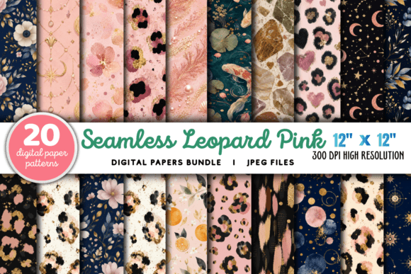 Download Leopard Pink Gold Glitter Pattern Bundle - Old Collection