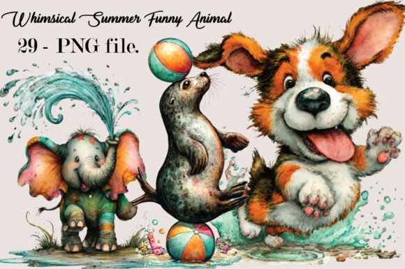 Download Whimsical Summer Funny Animal Clipart Bu - Funny Collection