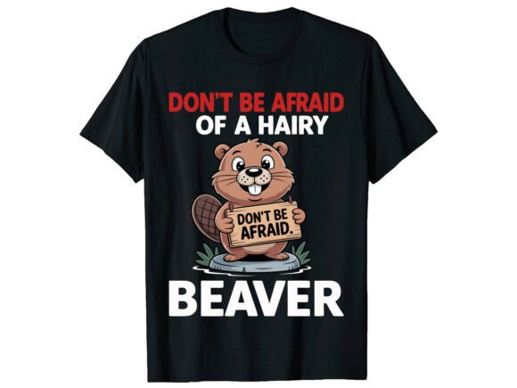 Download Hairy Beaver Funny Cartoon T-Shirt - Funny Collection