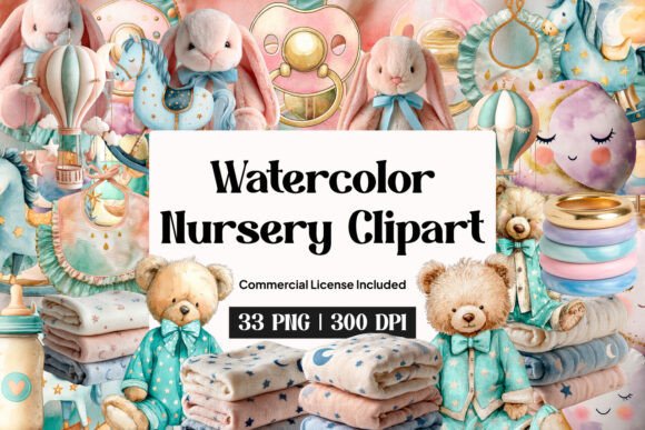 Download Watercolor Nursery Clipart - Nursery clipart Collection