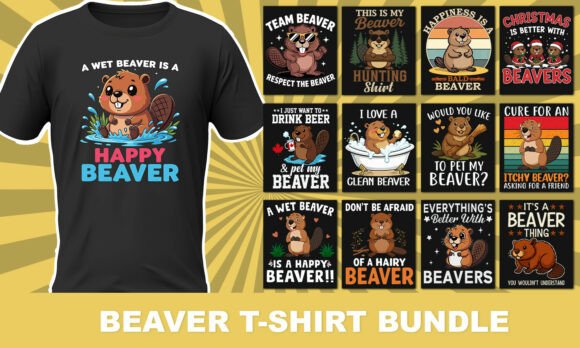 Download Funny Beaver Shirt Bundle – Cute &amp; Witty - Funny Collection