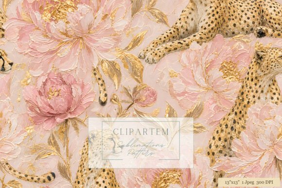 Download Pink Peony Cheetah Gold Pattern - Old Collection